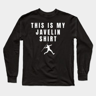 Mens This Is My Javelin Shirt Athlete Gift Long Sleeve T-Shirt